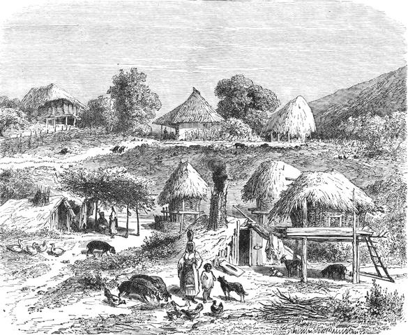 Illustration på en romsk by 1860.