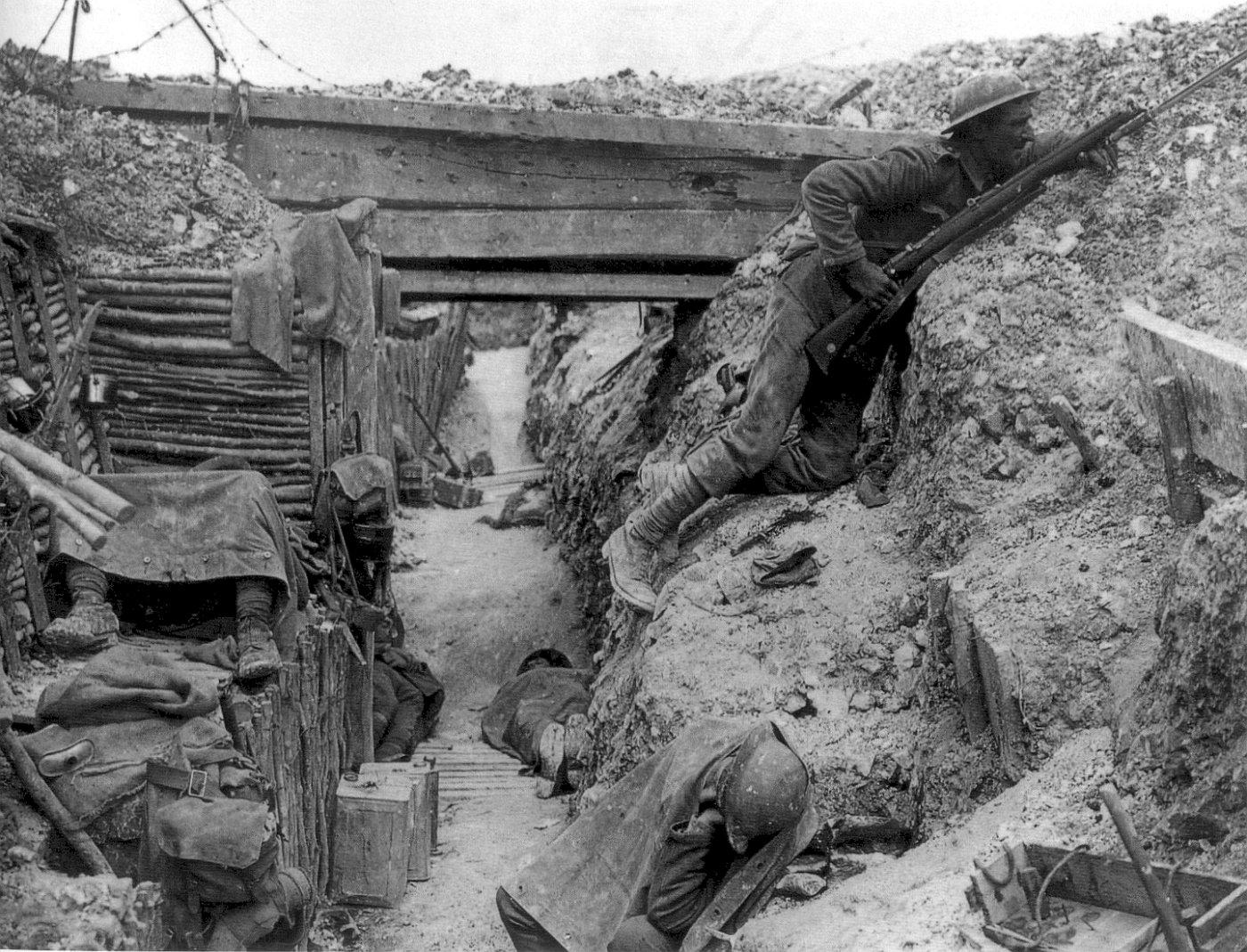 Skyttegrav, Somme, juli 1916.