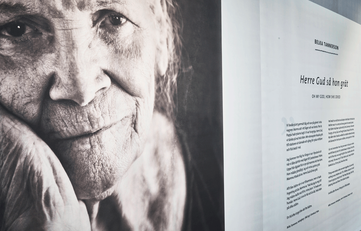 Bild från utställning med ett porträtt på en kvinna.