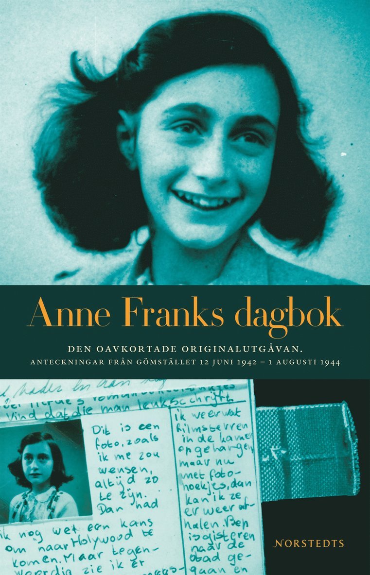 Bokomslag av Anne Franks dagbok.